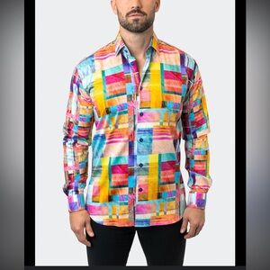 Truth Men's Vibrant Patchwork Shirt Jacket